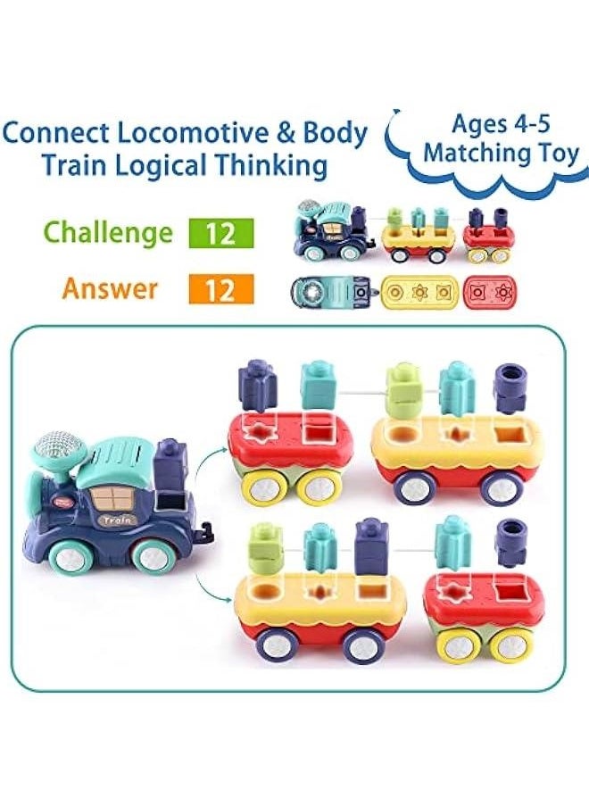Toddler Musical Train Set Toys, Kids First Electric Railway Tracks Playset, Baby Choo Choo Train W/Learning Blocks, Birthday Gifts for 12 18 Month 1 2 3 4 Year Old Boy Girl Infant Child