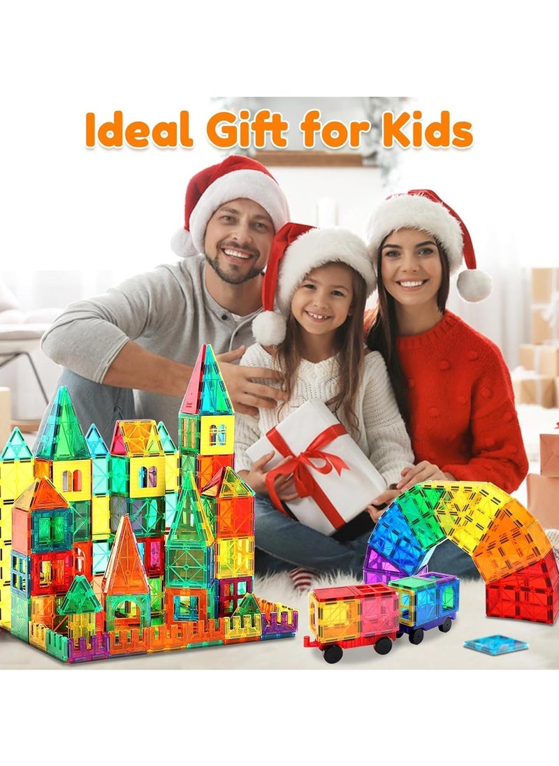 Fun Magnetic Tiles – 110-Piece Building Blocks for Kids, 3D Magnetic Puzzles, Stacking Blocks, Creative Educational Toys for Early Learning, Fun Play, and STEM Development