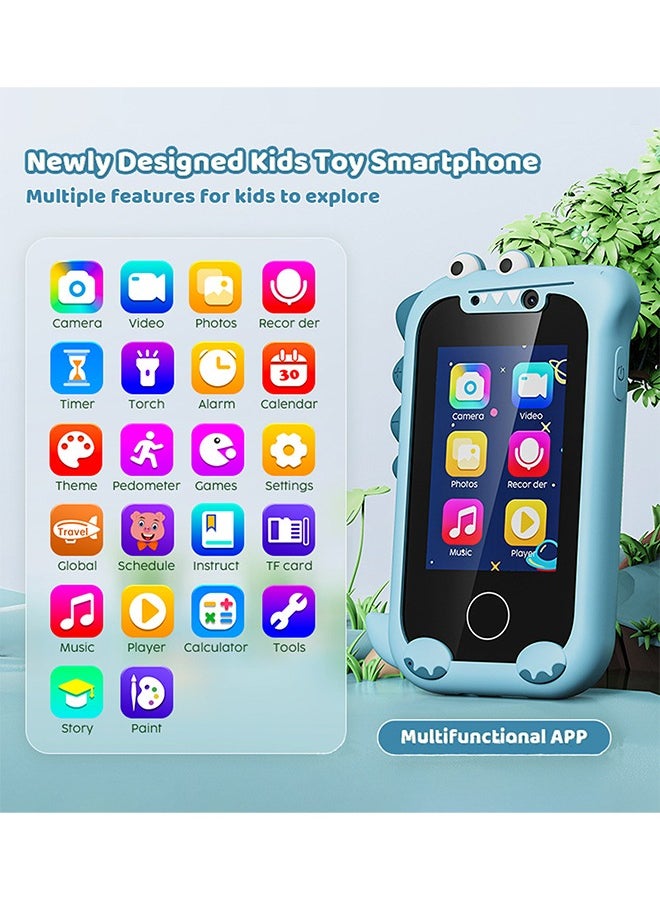 Kids Smart Phone Toys for Girls and Boys Ages 3-10 Toddler Play Travel Toys with Dual Camera Educational Learning Games Puzzles MP3 Music Player Birthday Gifts for Kids Girls and Boys 3 4 5 6 7 8 Ye