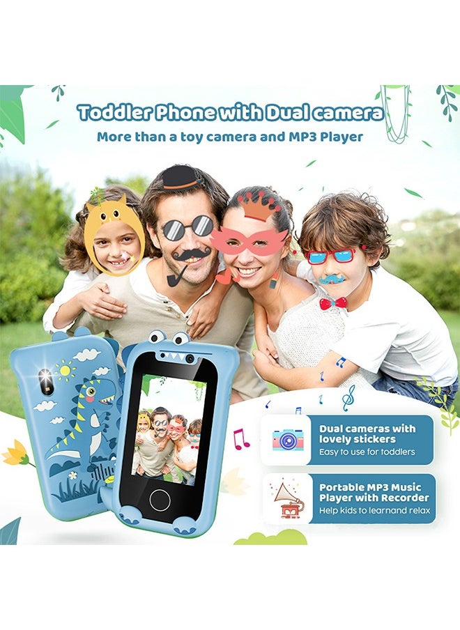 Kids Smart Phone Toys for Girls and Boys Ages 3-10 Toddler Play Travel Toys with Dual Camera Educational Learning Games Puzzles MP3 Music Player Birthday Gifts for Kids Girls and Boys 3 4 5 6 7 8 Ye