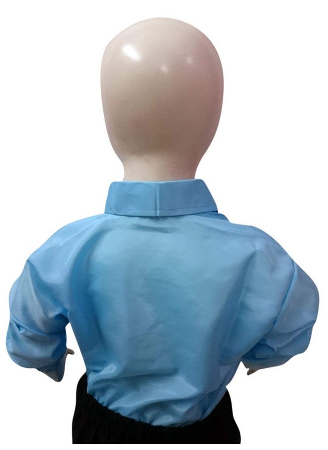 BookMyCostume Blue Frills Shirt Kids Fancy Dress Costume 8-10 years