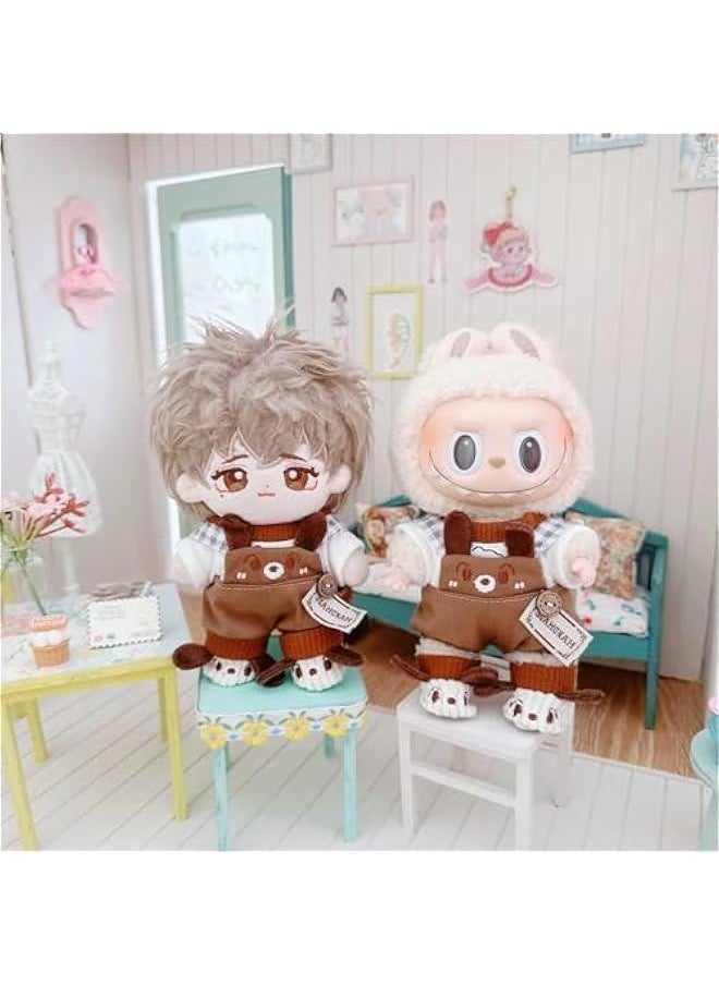 Plush Doll Clothes ,Cute Stuffed Animal Clothes for Labubu, 6 Inches Puppy Suit 3-Piece Set Soft Stuffed Plush Toy Dress Up Accessories