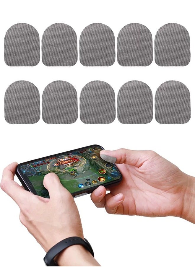 10 PCS Mobile Games Finger Sticker, Disposable Seamless Touch Screen Finger Cover Sticker, Thumb Sleeves for Mobile Phone Gaming, Portable Sweat Proof Mobile Game Slide Case - Grey