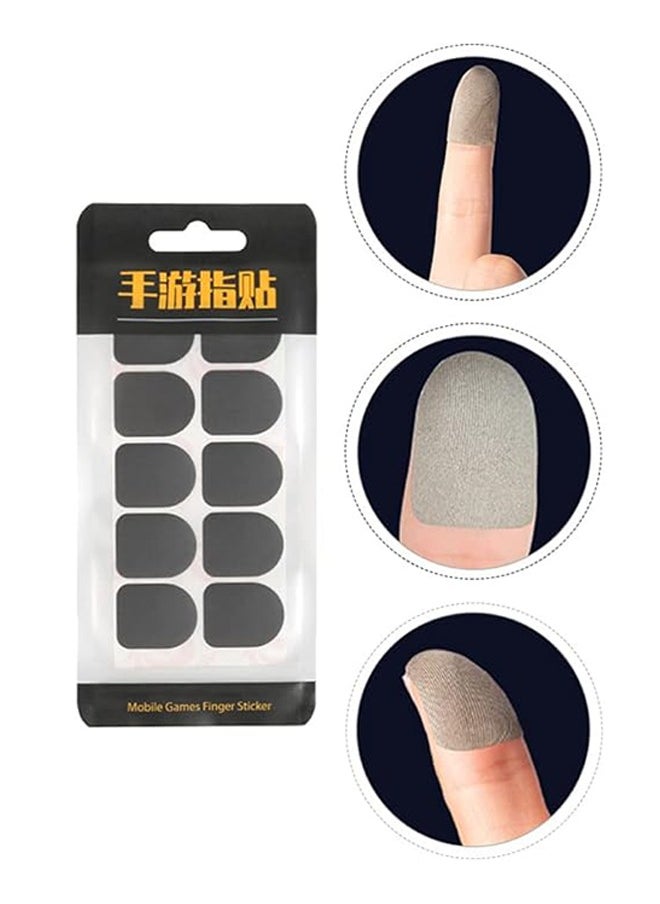 10 PCS Mobile Games Finger Sticker, Disposable Seamless Touch Screen Finger Cover Sticker, Thumb Sleeves for Mobile Phone Gaming, Portable Sweat Proof Mobile Game Slide Case - Grey