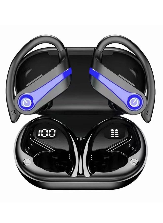 Wireless Sports Headset, Bluetooth 5.3, Sweatproof for Running and Exercise, Built-in Microphone, Comfortable to Wear, Battery Capacity 800mAh (Blue)