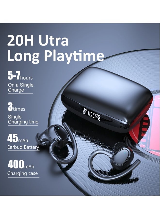 On-ear Bluetooth headset, sports waterproof, TWS high-quality smart digital display