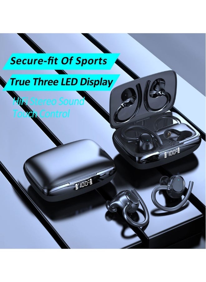 On-ear Bluetooth headset, sports waterproof, TWS high-quality smart digital display