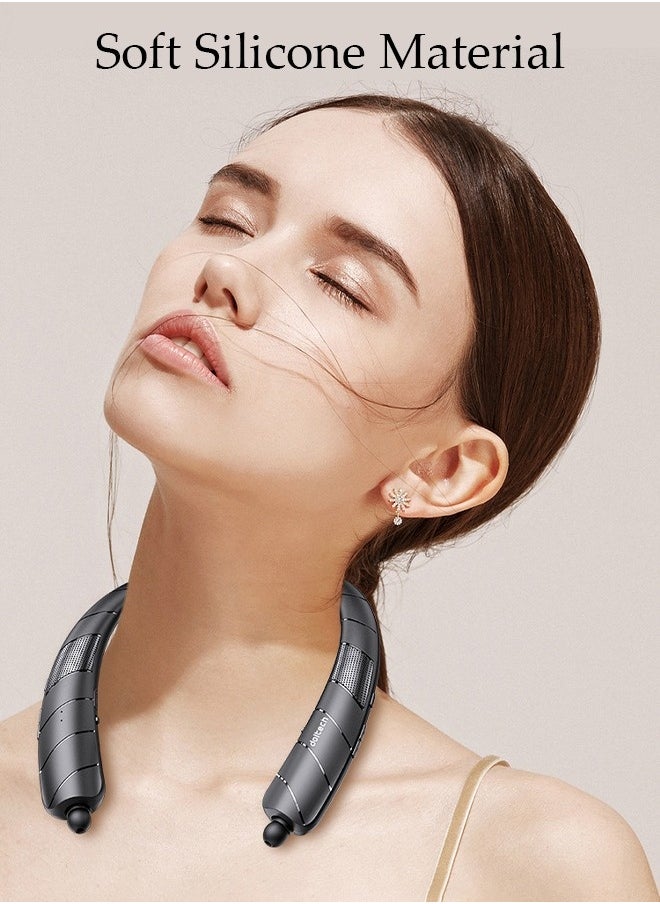 Neckband Bluetooth Headphones IPX5 Sweatproof HiFi Deep Bass Gym Headset with Microphone for Phone Call Music Sports Bluetooth V5.0 Headset