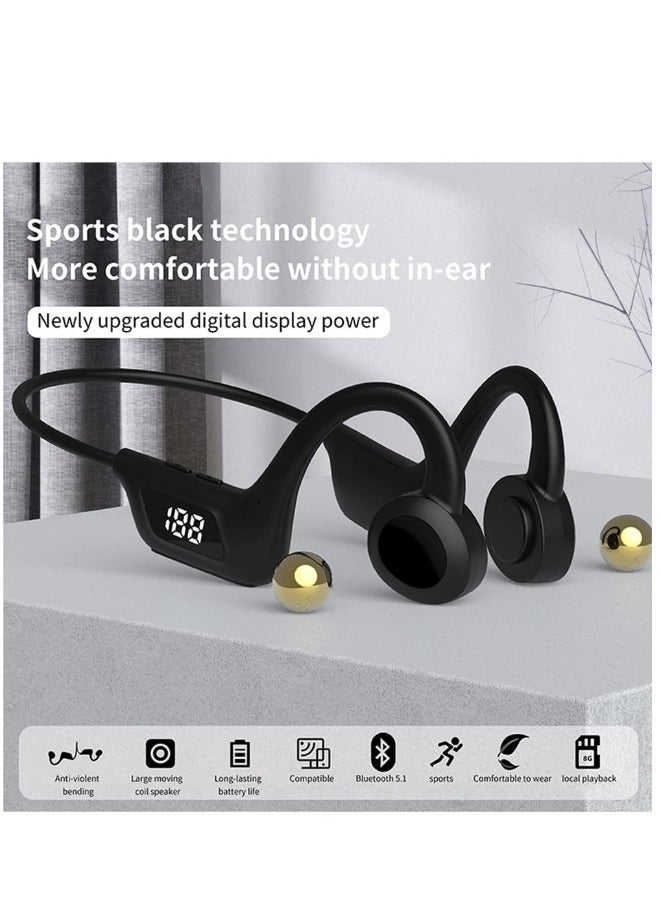 Bendable Wireless Sports Headset New Design Digital Display Bluetooth 5.2 Black