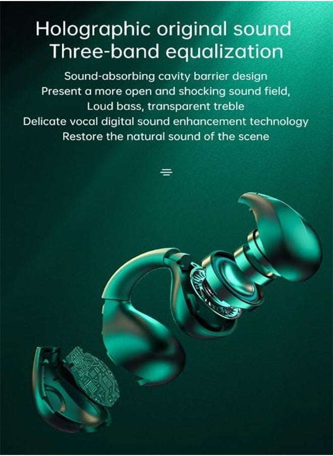 TWS Binaural Digital Display Clip-on Sports Music Bluetooth Headset (White)