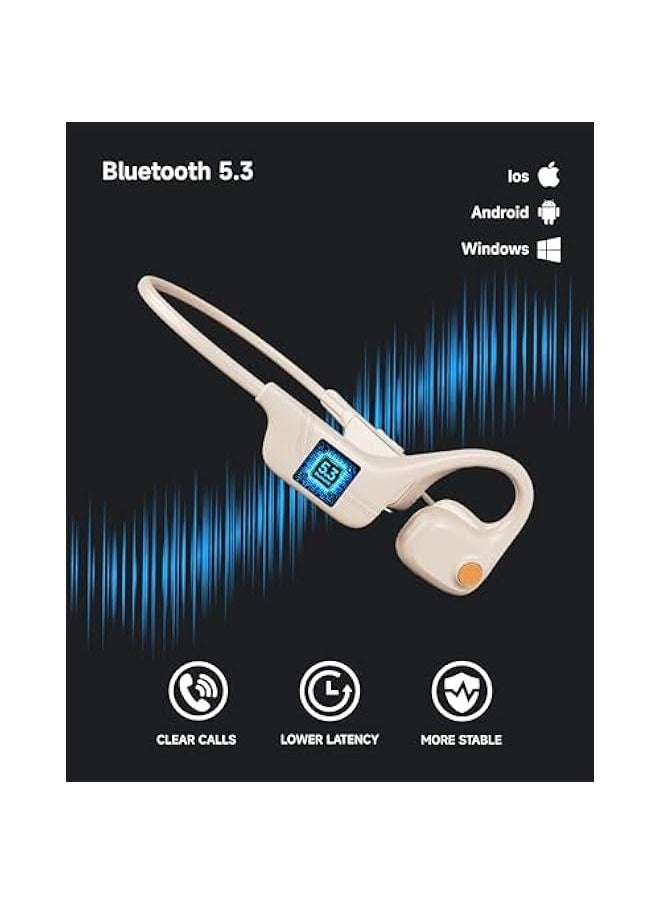 IFECCO Open Ear Conduction Headphones with Mic, Trucker Bluetooth Headset with Microphone - Noise Cancelling Multipoint Connect Bluetooth 5.3 Headset, Wireless Headset with Mic for Work, Driving
