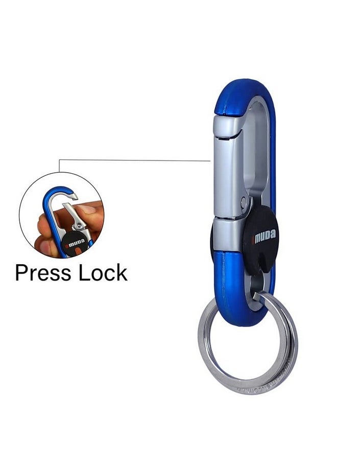 omuda Premium and Stylish Hook Locking Metal Key Chain for Men & Women & for Gift (M-3746 Blue)