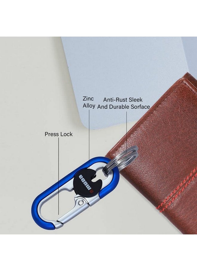 omuda Premium and Stylish Hook Locking Metal Key Chain for Men & Women & for Gift (M-3746 Blue)