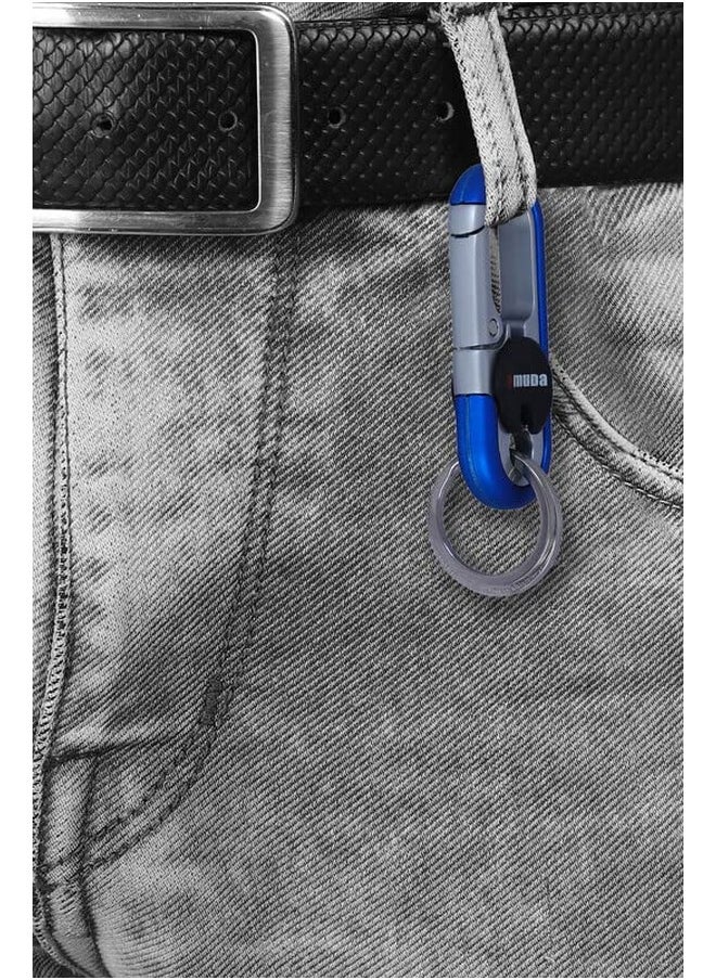 omuda Premium and Stylish Hook Locking Metal Key Chain for Men & Women & for Gift (M-3746 Blue)