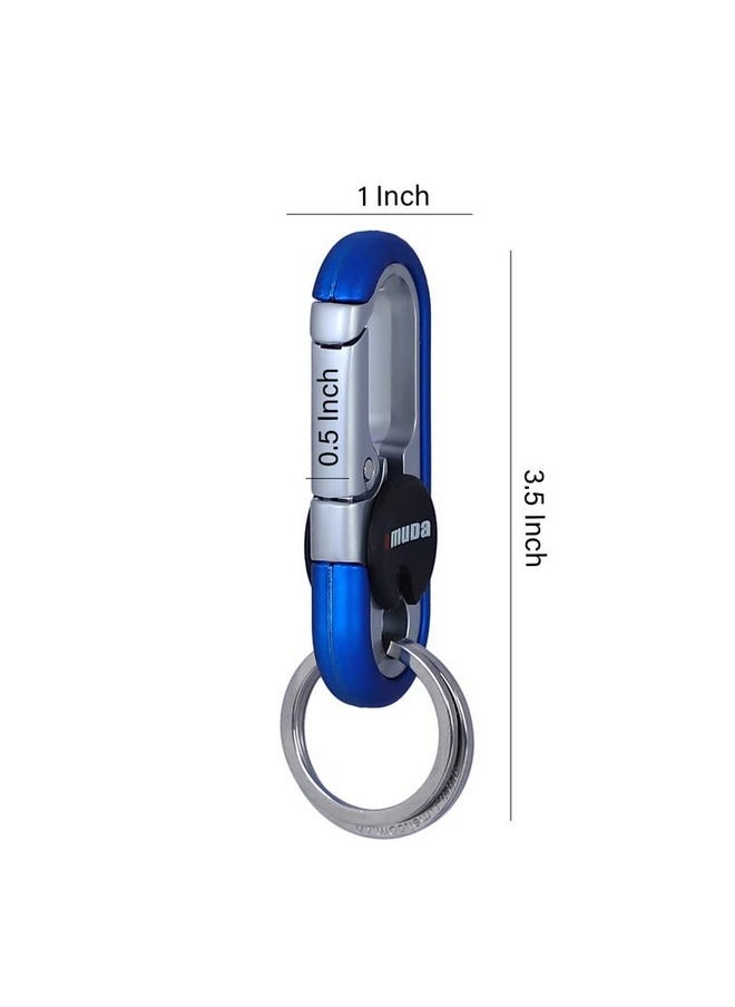 omuda Premium and Stylish Hook Locking Metal Key Chain for Men & Women & for Gift (M-3746 Blue)