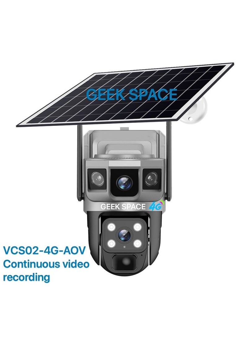 4G Solar PTZ Outdoor Security Camera with SIM Card Slot, 360° View, Battery-Powered Surveillance