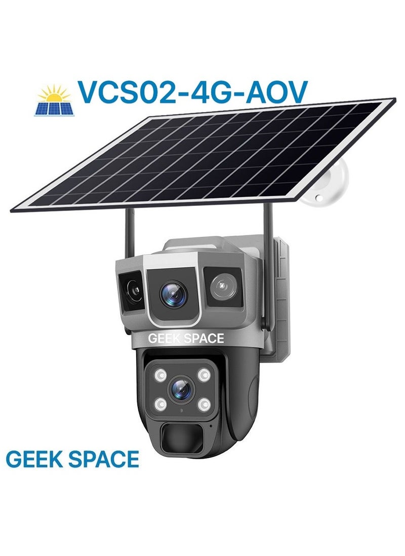 4G Solar PTZ Outdoor Security Camera with SIM Card Slot, 360° View, Battery-Powered Surveillance