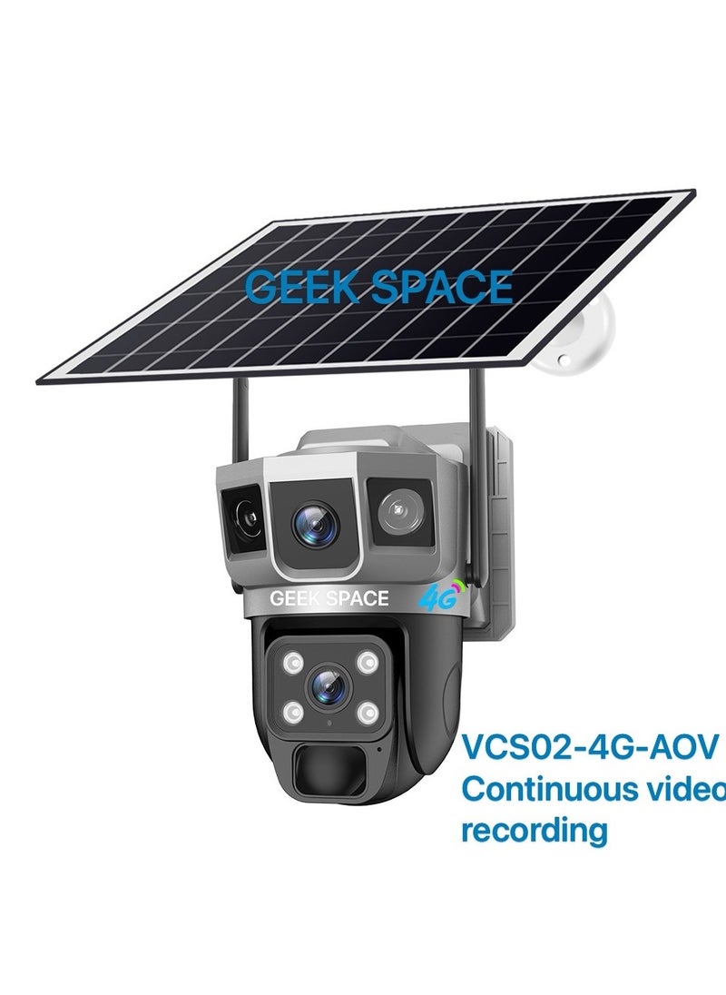 4G Solar PTZ Outdoor Security Camera with SIM Card Slot, 360° View, Battery-Powered Surveillance