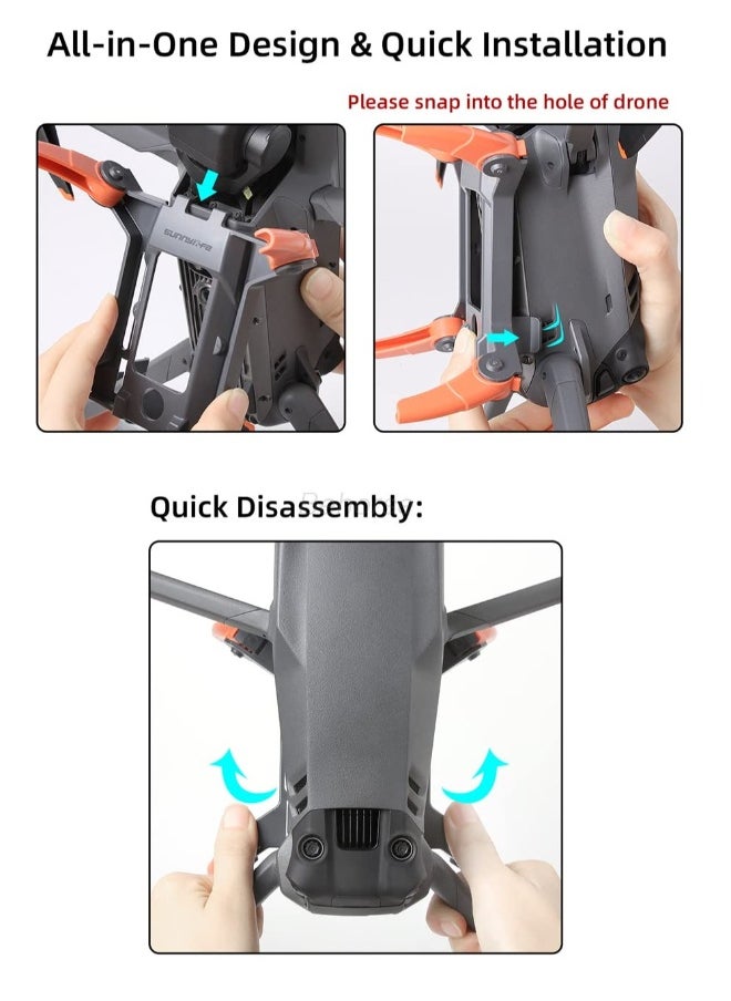 Extended 38mm Landing Gear for DJI Mavic 3 - Foldable Lifting Stand and Leg Protector for Enhanced Stability and Safety - Essential Drone Accessory