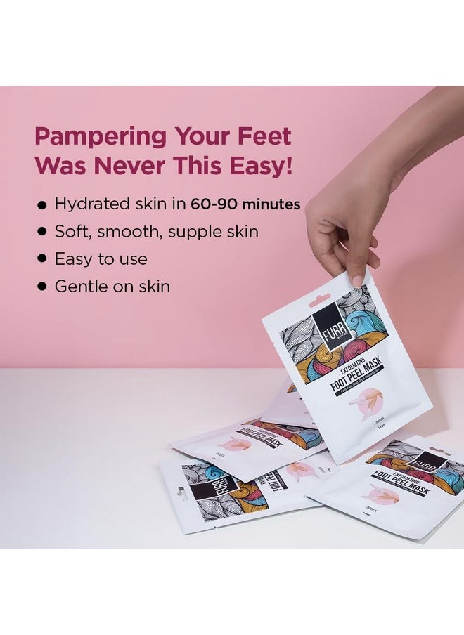 Furr Peeling & Exfoliating Foot Mask | Reduces Dry Skin & Hard Calluses | Exfoliates, Moisturizes & Hydrates Feet | Nourishing Foot Mask | Fits Like Socks | For Soft & Smooth Skin | Unisex