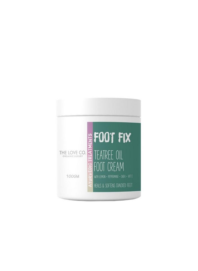 The Love Co Foot Cream For Cracked Heels - 100G | Intensive Heel Repair Enriched With Tea Tree Oil, Peppermint | Nourishes Dry, Cracked Feet | Perfect For Foot Care