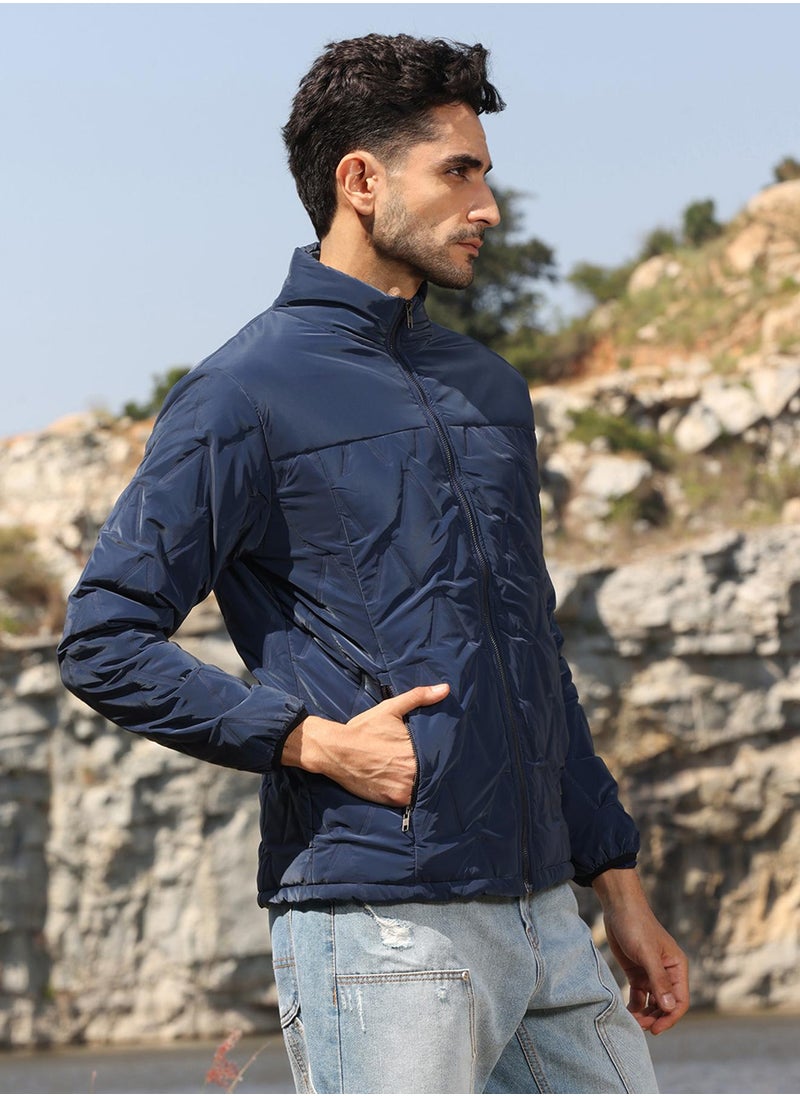 Men's Navy Blue Parachute Puffer Jacket