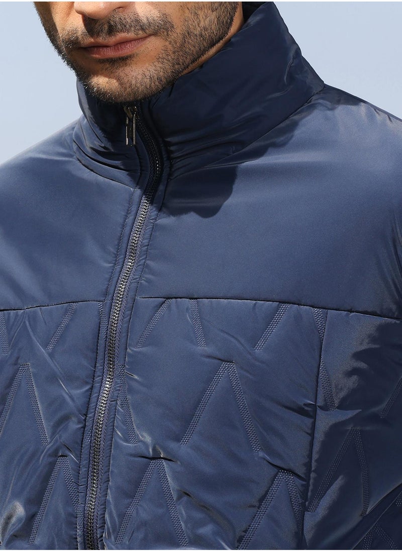 Men's Navy Blue Parachute Puffer Jacket
