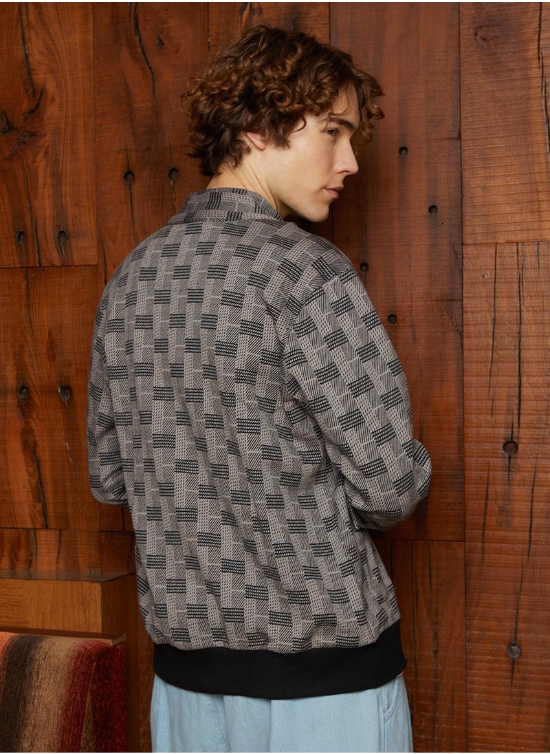 Men's Ash Grey Zip-Front Brick Jacket