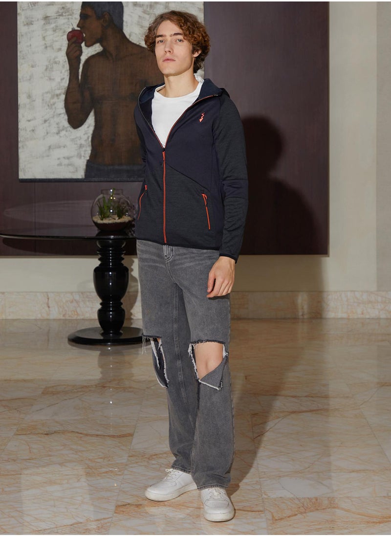 Men's Granite Black Zip-Front Activewear Jacket
