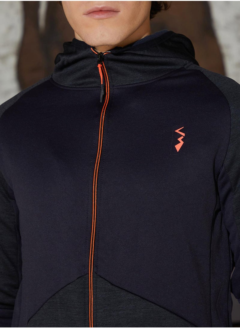 Men's Granite Black Zip-Front Activewear Jacket