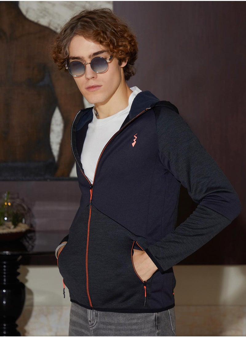 Men's Granite Black Zip-Front Activewear Jacket
