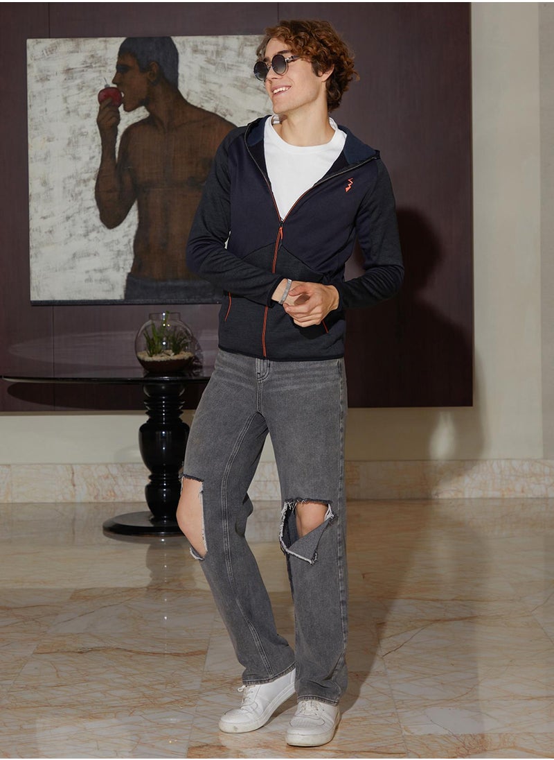Men's Granite Black Zip-Front Activewear Jacket