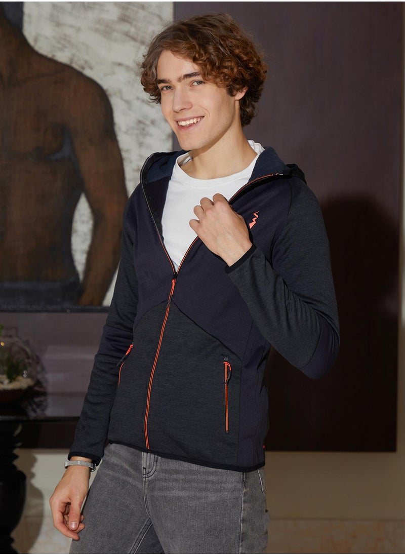Men's Granite Black Zip-Front Activewear Jacket