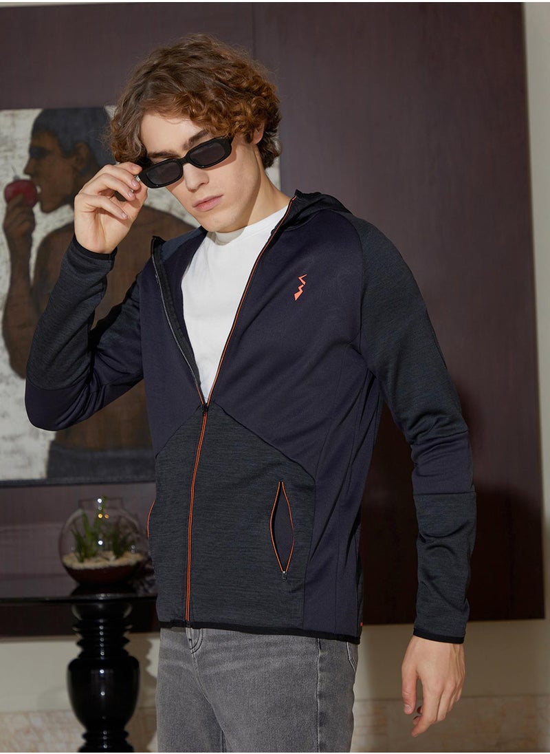 Men's Granite Black Zip-Front Activewear Jacket