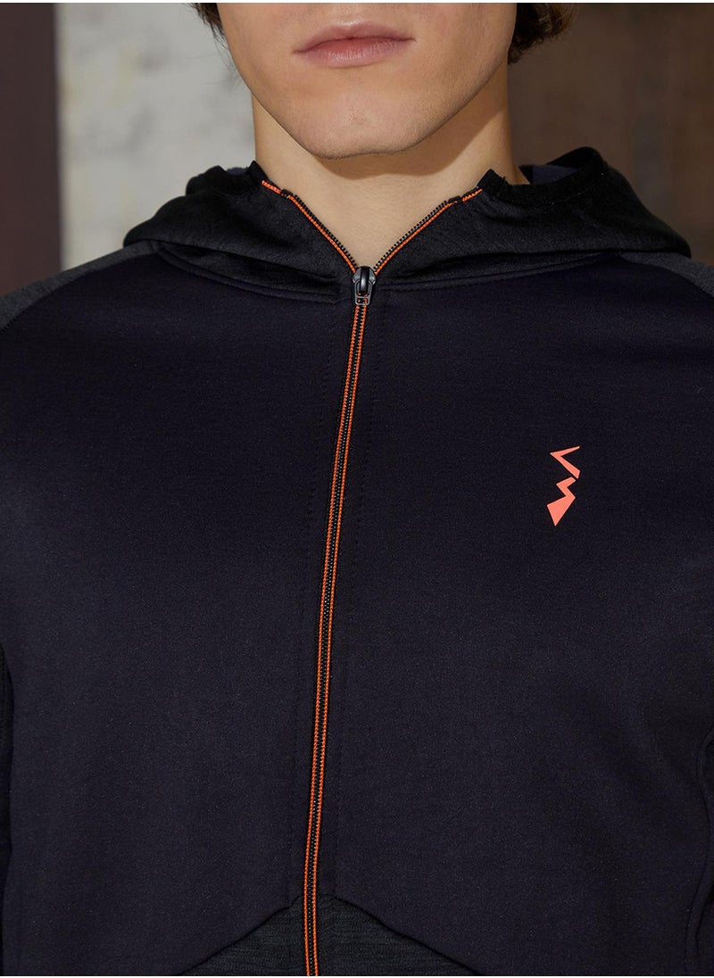 Men's Granite Black Zip-Front Activewear Jacket