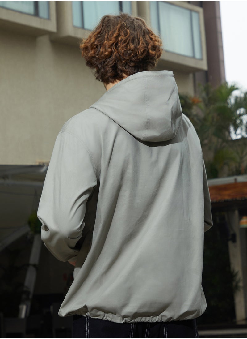 Men's Coin Grey Half-Zip Utility Jacket