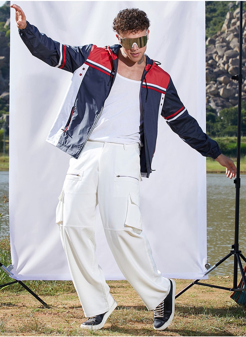 Men's Multicolour Zip-Front Jacket With Insert Pocket