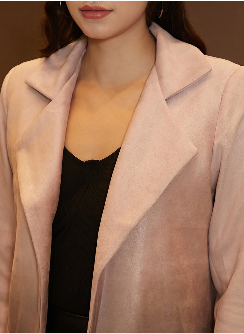 Women's Blush Purple & Plum Purple Ombre Long Coat