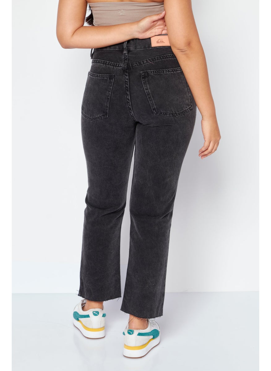Women Regular Fit Washed Non Stretchable Jeans, Charcoal