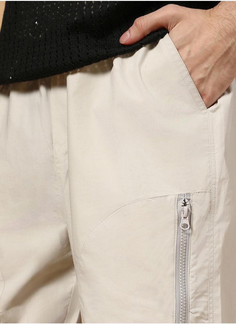Men's Saltbox Beige Parachute Utility Trousers