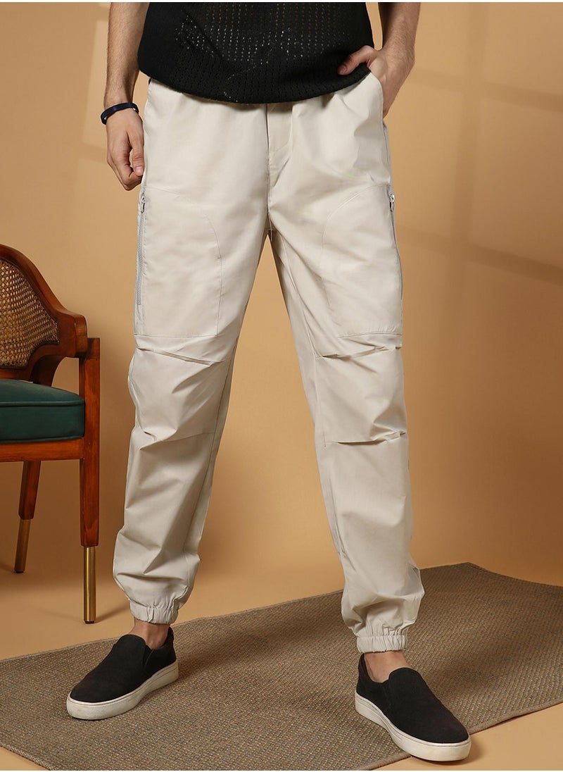 Men's Saltbox Beige Parachute Utility Trousers