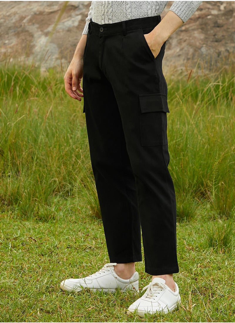 Men's Onyx Black Chino Utility Trousers