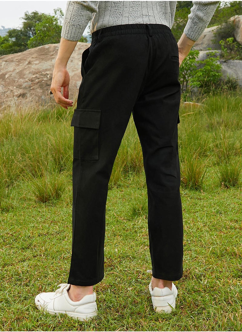 Men's Onyx Black Chino Utility Trousers