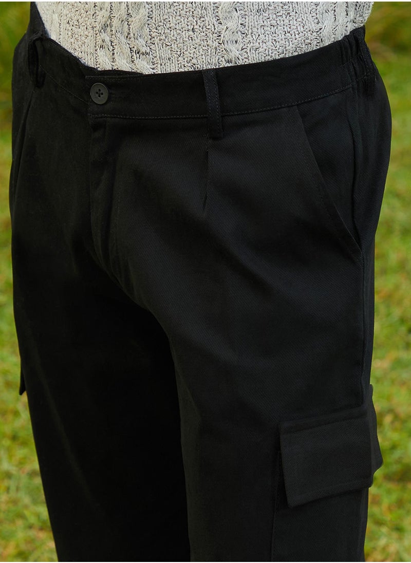 Men's Onyx Black Chino Utility Trousers