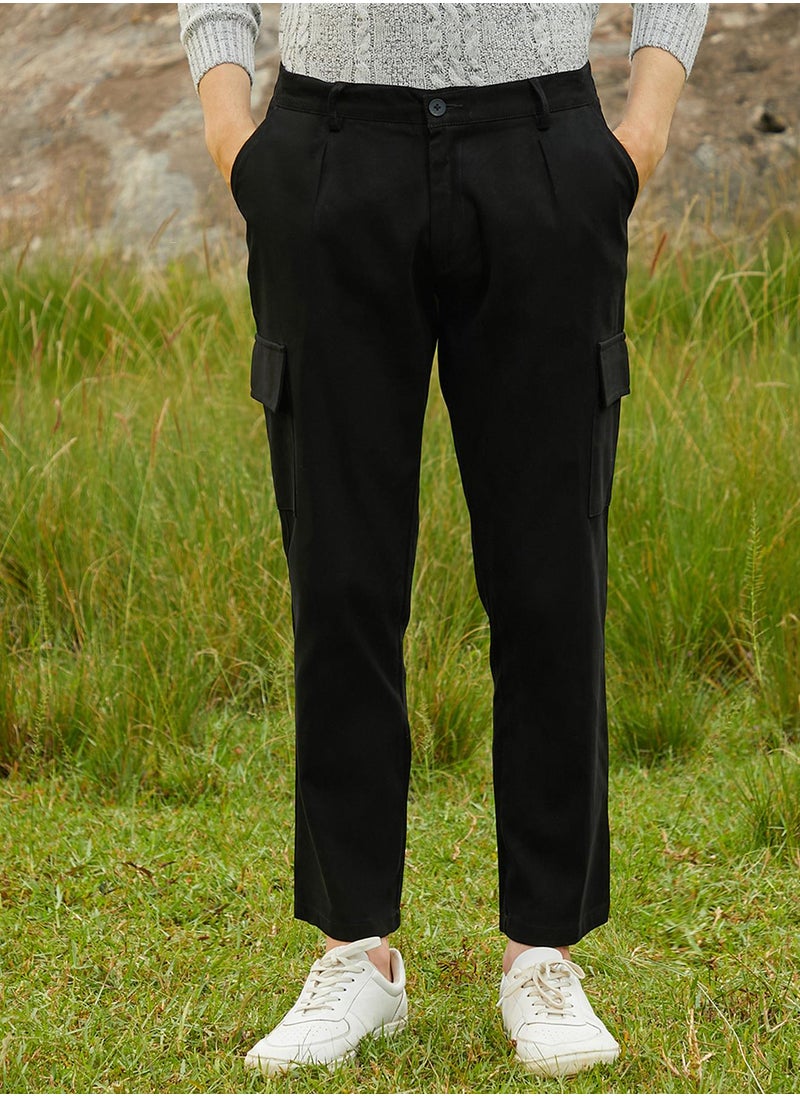 Men's Onyx Black Chino Utility Trousers