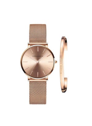 Quartz Movement Mesh Strap Watch for Women 36mm CC36WFF Rose Gold Fine Bracelet