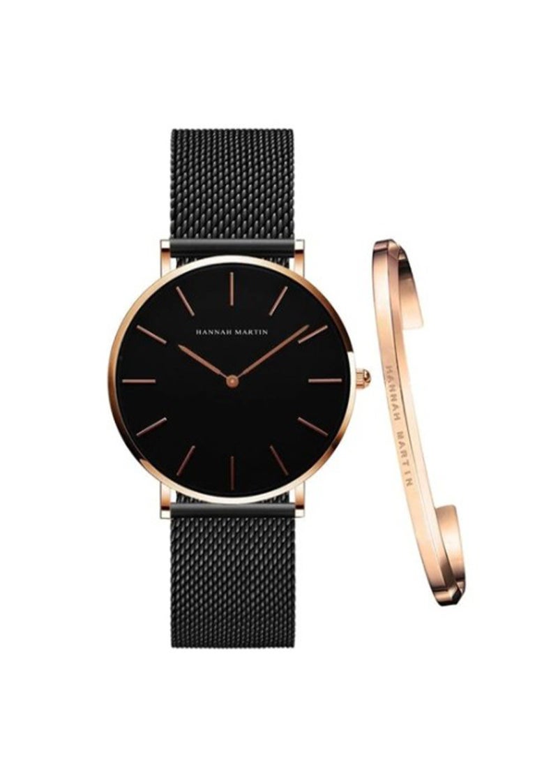 Quartz Movement Mesh Strap Watch for Women 36mm CC36WFF Rose Gold Fine Bracelet