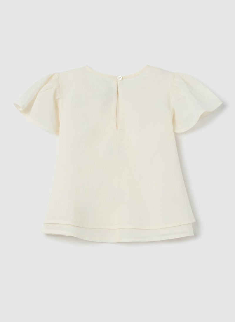 Blouse With Small Flowers Embroidery