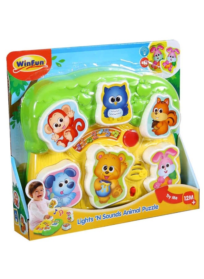 WinFun Lights and Sounds Animal Puzzle Playset (24 x 3 x 20 cm)