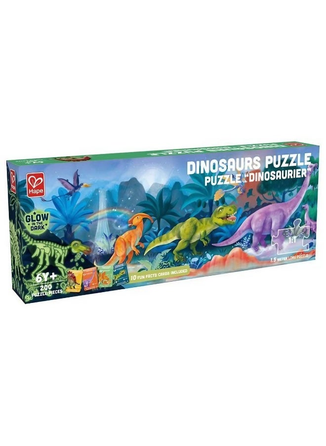 Hape Glow in the Dark Dinosaurs Puzzle (200 Pieces, 1.5 m)
